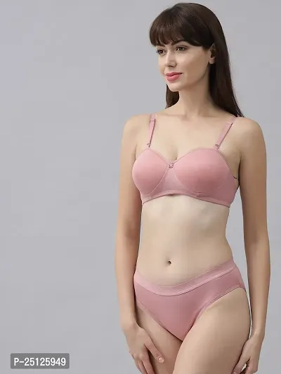 Stylish Pink  Bra And Panty Set For Women-thumb3