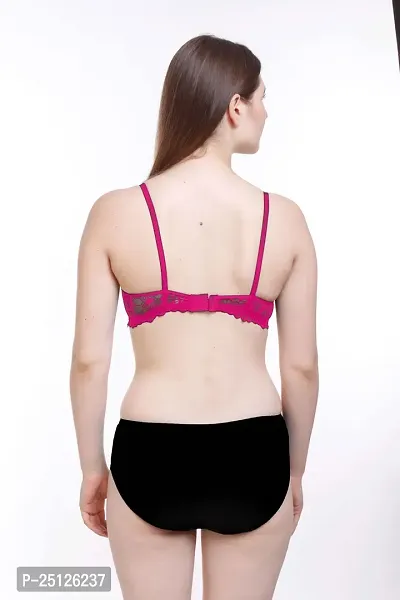 Stylish Pink  Bra And Panty Set For Women-thumb4