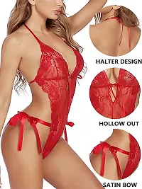 Stylish Red Net Bridal Baby Doll For Women-thumb2