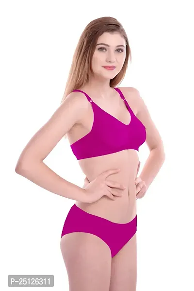 Stylish Pink  Bra And Panty Set For Women-thumb3