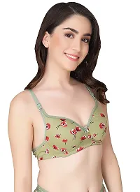 Stylish Green Cotton Solid Bras For Women-thumb1