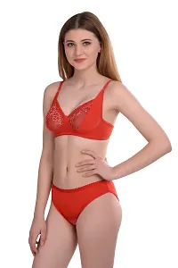 Stylish Red  Bra And Panty Set For Women-thumb1