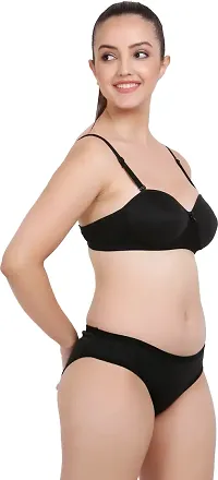 Stylish Black  Bra And Panty Set For Women-thumb1