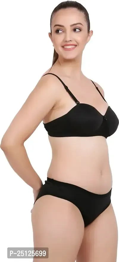 Stylish Black  Bra And Panty Set For Women-thumb2