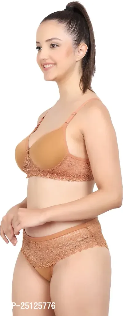 Stylish Yellow  Bra And Panty Set For Women-thumb3