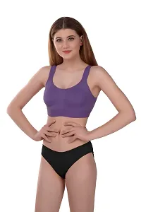 Stylish Purple  Bra And Panty Set For Women-thumb2