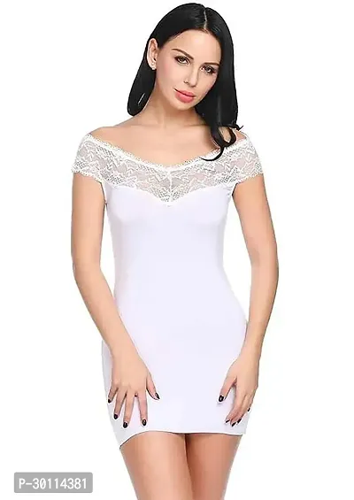 Stylish White Net Bridal Baby Doll For Women-thumb0