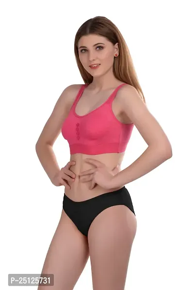 Stylish Pink  Bra And Panty Set For Women-thumb3