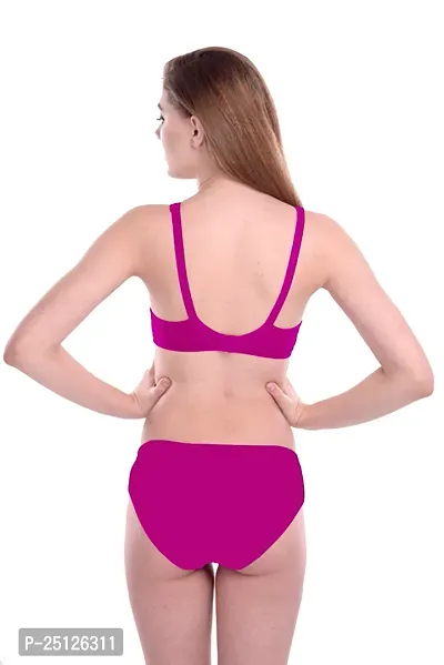 Stylish Pink  Bra And Panty Set For Women-thumb4