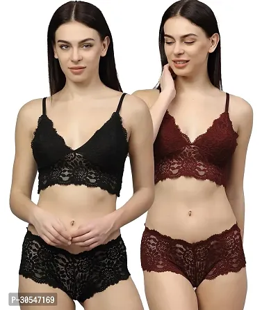 Stylish Cotton Lingerie Set for Women Pack of 2-thumb0