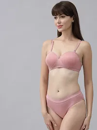 Stylish Pink  Bra And Panty Set For Women-thumb2