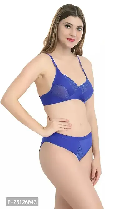 Stylish Blue  Bra And Panty Set For Women-thumb2