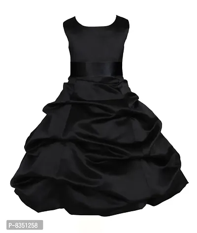 Wish littlle Satin a-line Dress (WLT-1048_7-8 Years_Black_18-24 Months)-thumb0