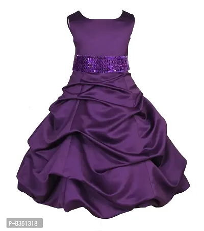 Wish littlle Satin a-line Dress (WLT-1040_1-2 Years_Purple_18-24 Months)