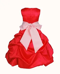 Ripening Baby Girls Red Satin Bubble Kids Frock (BRP_1012 Red Dress for Party)-thumb1