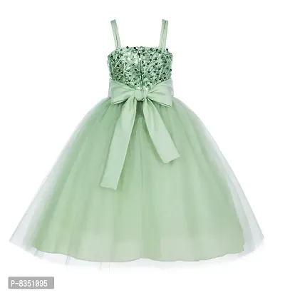 Ripening Baby Girls Sequin Baby Girl's First Birthday Dress (BRP_1020 Green Kids Gown_6-7years)-thumb2