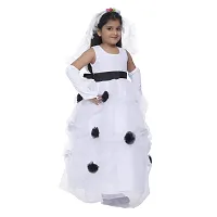 Wish littlle Baby Girls Cotton and Polyester Applique Floral Net Sleeveless Gown in White Color (WLT-179_Kidswear)-thumb2