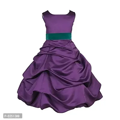 Wish littlle Satin a-line Dress (WLT-1039_1-2 Years_Purple Green_18-24 Months)