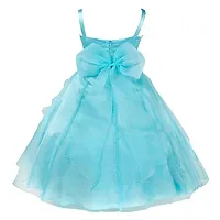 Ripening Baby Girls Baby Girl's Tissue Stone Work Strap Neck Fit & Flare Spaghetti Maxi Dress (Sky Blue, 7-8 Years)-thumb1