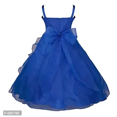 Ripening Baby Girls Girls' Tissue Stone Work Strap Neck Fit & Flare Spaghetti Maxi Dress (Royal Blue, 11-12 Years)-thumb2