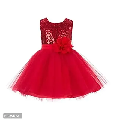 Wish littlle Baby Girl's Golden Sequined/Net A-Line Fit and Flare Dress/Frock (WLT-1053_Kidswear)