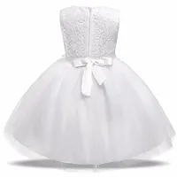 Wish littlle Baby Girls White Satin Round Nack Fit and Flare Maxi Dress (WLT-050_Kidswear)-thumb1