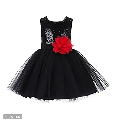 Wish littlle Baby Girl's Golden Sequined/Net A-Line Fit and Flare Dress/Frock (WLT-1053_Kidswear)