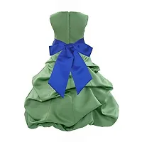 Wish littlle Baby Girls Green Satin Round Nack A-Line Bubble Pari Dress Frock (WLT-1091_10-11Years Kidswear)-thumb1