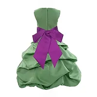 Wish littlle Baby Girls Green Satin Round Nack A-Line Bubble Pari Dress Frock (WLT-1090_3-4Years Kidswear)-thumb1