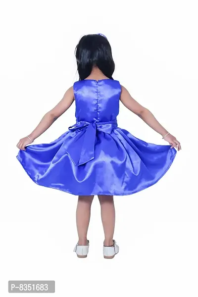 Wish Little Baby Girls Satin Frock (WLT-227_10-111 Year Royal Blue)-thumb2