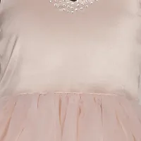 Wish Little Baby Girls Pich Satin V Neck Sleeveless A-Line Maxi Dress (WLT_029_10-11 Year Peach-thumb2