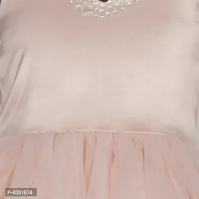 Wish Little Baby Girls Pich Satin V Neck Sleeveless A-Line Maxi Dress (WLT_029_10-11 Year Peach-thumb3