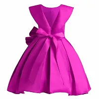 Pink Solid Polyester Dress for Girls-thumb1
