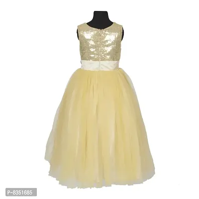 Wish Little Baby Girls Gold Sequin & Net Maxi Dress (WLT_012_10-11 Years)-thumb2