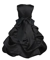 Wish littlle Girl's Satin a-line Knee-Long Dress (WLT-1048_5-6 Years_Black_9-10-thumb1