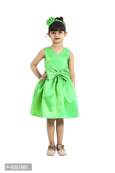 Wish Little Baby Girls Satin Frock (WLT-226_10-111 Year Parrot Green)