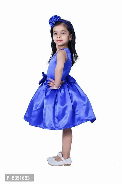 Wish Little Baby Girls Satin Frock (WLT-227_10-111 Year Royal Blue)-thumb4