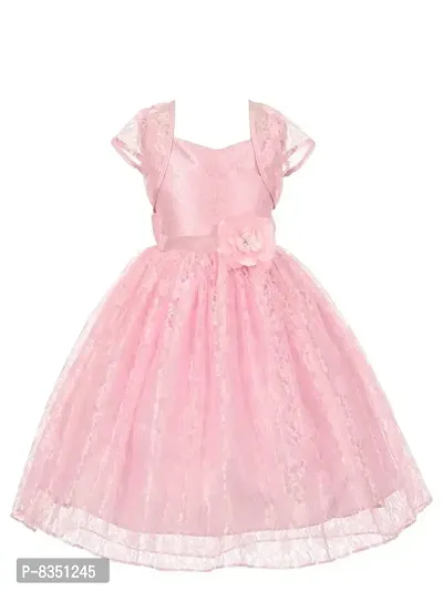 Ripening Baby Girls Baby Girl's Net Fit & Flare Maxi Dress (Baby Pink, 9-10 Years)-thumb0