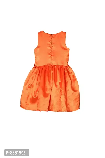 Wish Little Baby Girls Satin Mini Frock Dress (WLT-237_10-11 Year Orange Kidswear)-thumb2
