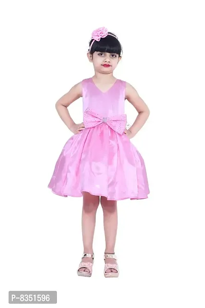 Wish Little Baby Girls Satin Mini Frock Dress (WLT-238_10-11 Year Baby Pink Kidswear)