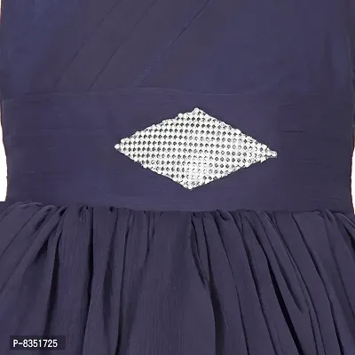 Wish littlle Baby Girls V-Nack Chiffon White Fit and Flare Long Maxi Dress (WLT-002_Kidswear)-thumb3