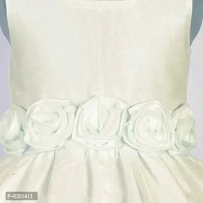 Ripening Off White Pure Satin Square Neck Sleeveless A-Line Dress-thumb3