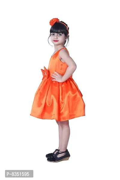 Wish Little Baby Girls Satin Mini Frock Dress (WLT-237_10-11 Year Orange Kidswear)-thumb4