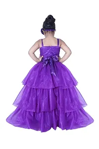 Wish littlle Baby Girls Square Nack Purple Fit & Flare Long Maxi Dresses (WLT-169_Kidswear)-thumb1