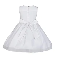 Wish littlle Baby Girl's V-Nack Chiffo White Knee Length Short Frock Dress (WLT-170_Kidswear)-thumb1