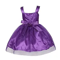 Ripening Baby Girls Purple Net Square Neck Sleeveless Knee Length Dress (BRP-149_9-10Yrs)-thumb1