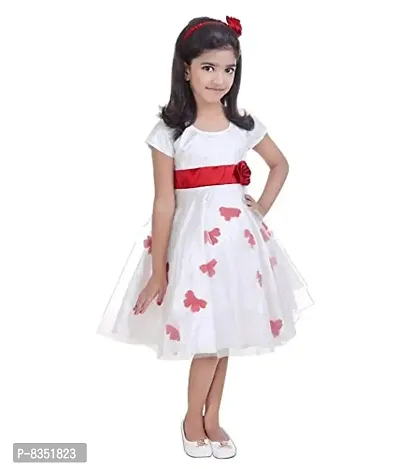 Wish littlle Baby Girlrsquo;s Tutu Style A-Line White Butterfly Fit and Flare Frock Dress (WLT-073_Kidswear)