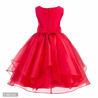 Wish littlle Synthetic a-line Dress (WLT-1075-8-9_Red_8-9 Years)-thumb2