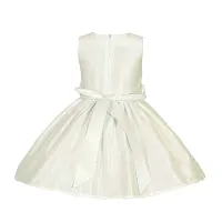 Ripening Off White Pure Satin Square Neck Sleeveless A-Line Dress-thumb1