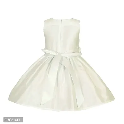 Ripening Off White Pure Satin Square Neck Sleeveless A-Line Dress-thumb2